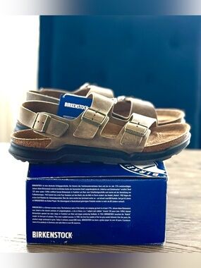 Birkenstock Milano CT Men Oiled Leather Sandal |Faded Khaki |Sz. 43 (US 10 Men)